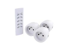 Kit de 3 enchufes por control remoto On/Off + mando a distancia