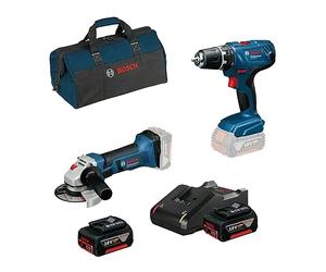 Kit de 3 herramientas Bosch Professional: taladro inalámbrico y amoladora angular inalámbrica