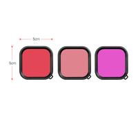 Kit de 3 lentes de filtro subacuático compatibles con la carcasa impermeable de la cámara GoPro Hero 8 Black