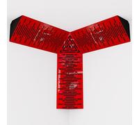 Kit de 3 mini trampas de graves «WAVE-mini» + 1 trampa de esquina «TRICUB-WAVE» | Espuma acústica con placa HDF laminada perforada | Color: [WAVE-m+cubWav | Plástico rojo]
