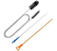 Kit de 3 Piezas Desatascador de Tuberías Profesional: Cepillo de Limpieza para Desagüe, Desatascador para Fregadero, Herramienta Flexible para Eliminar Cabellos y Residuos en Cocinas y Baños