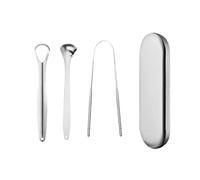 Kit de 3 raspadores de lengua de acero inoxidable, revestimiento grueso de limpieza profunda y elimina el mal aliento, diseño flexible sin cerdas con mango cómodo, limpiador bucal higiénico para uso