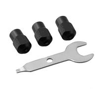 Kit de 3 tuercas de portabrocas para mini taladro M8 x 0,75 mm, accesorios de herramienta giratoria con llave, aleación de zinc, tuerca roscada de repuesto para apriete de mandril, montaje de