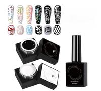 Kit de 3 uñas de gel - Multifuncional LongLasting Base Coat Poking Gel Creative Design Set Precision Brush Polished Finish Easy Handling Compact Storage | for beginners women girls home salon drawing