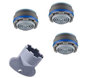 Kit de 3 unidades de aireador de filtro para caché Cascade SLC STD/M 24 x 1 Neoperl con llave (paquete de 4 unidades)
