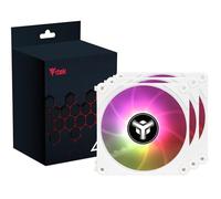 Kit de 3 ventiladores para caja Uw12 White - 12 cm, Argb Sync 5 V 3 pines - Blanco