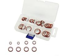 Kit de 30 juntas tóricas de aire acondicionado para juntas de compresor, arandelas adecuadas para sistemas de aire acondicionado automotriz con accesorios de tubería roscados (rojo)