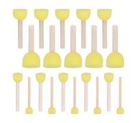 Kit de 30 pinceles de esponja premium para pintura de niños, puntas de espuma suave con asas de madera para arte escolar, varios tamaños (20 piezas)