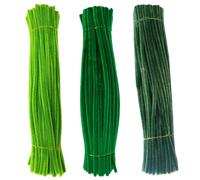 Kit de 300 limpiadores de tuberías verdes, limpiadores de tuberías flexibles de 11, 8 pulgadas a granel, 3 colores verdes, tallos de chenilla, palitos difusos para bricolaje, suministros y materiale