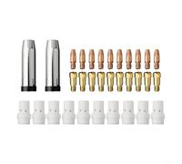 Kit de 32 boquillas de gas M8 para Binzel MB36KD MIG, accesorios de soldadura, soporte de boquilla de cobre, puntas de 0,8 mm, 30 mm, antorcha MIG MAG, incluye cabezales de linterna, difusores de gas