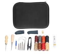 Kit de 32 piezas de herramientas para trabajos en cuero, kit de costura manual todo en para trabajar el cuero, fabricación de artículos de cuero DIY con hilo encerado, agujas,