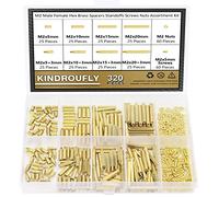 Kit de 320 piezas M2 Macho Hembra Hexagonal Latón Separadores Espaciadores Tornillos Tuercas Kit Kindroufly Latón Separadores Surtido Kit para PCB Placa Base