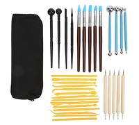 Kit de 33 piezas de herramientas para esculpir arcilla, set de herramientas para modelar arcilla con punzón en forma de bola, bolígrafo de silicona y cuchillo para tallar, kit