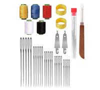 Kit de 36 agujas de coser de acero con ojo, juego de agujas de coser a mano de acero inoxidable con enhebrador de, dedal y carretes de hilo para adultos