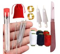 Kit de 37 Agujas de Coser Acero Ojo Grande, Agujas Portátiles Acero Inoxidable para Coser a Mano, Largas y Finas, Acolchado Artesanal, para Amantes Las Manualidades, Principiantes