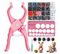 Kit de 3D Ojos de Seguridad para Amigurumi 1150 Piezas con Herramienta Rosa Ergonómica, Arandelas y Narices, 5-30 mm Ojos de Seguridad para Muñecos, Animales de Crochet, Peluches y Manualidades DIY