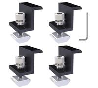 Kit de 4 abrazaderas para panel solar en Z, soporte de borde con llave hexagonal, soporte de panel solar de 30 mm, fijación ajustable para altura del módulo, color negro