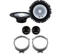 Kit de 4 altavoces Alpine 1750S para Mercedes Clase C (W203) de 2001 a 2007 + 2 soportes delanteros