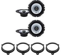 Kit de 4 altavoces Alpine SXE-1725S + SXE-1725S para Nissan Micra desde 2007 en adelante, Qashqai II de 2013 a 2024, Leaf de 2010 a 2017, Rogue de 2007 a 2015 + ver otros modelos con 2 Supp. Ant, 2