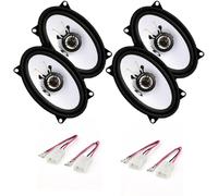 Kit de 4 altavoces coaxiales Alpine SXE-4625S 10 x 15 cm 300 W para Nissan Terrano II desde 1993 - 2004 + Conectores