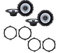 Kit de 4 altavoces delanteros + traseros Alpine SXE-1725S para Seat Ibiza IV de 2008 a 2018, de 16,5 cm con 4 soportes