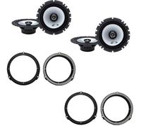 Kit de 4 altavoces delanteros y traseros Alpine SXE-1725S de 16,5 cm para Ford C-Max 2011-2019, Focus III 2011-2020, Grand C-Max 2011-2019 + 4 soportes