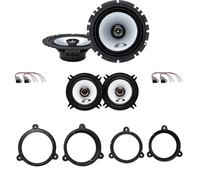 Kit de 4 altavoces delanteros y traseros Alpine SXE-1725S + SXE-1325S para Dacia Dokker, Logan, Sandero II a partir de 2013 con soportes y conectores.