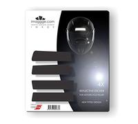 Kit de 4 bandas pegatinas retro reflectantes para casco de moto, nuevas formas estilizadas, calidad alemana, color negro