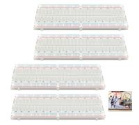 Kit de 4 Breadboard Placa Prototipo Sin Soldaduras 830 Puntos, Protoboard Prototipo para Circuitos Electrónicos, Compatible con Arduino UNO R3 Mega Nano, con Líneas de Alimentación para Proyectos DIY