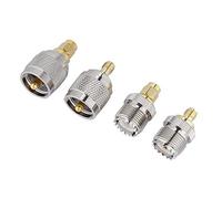 Kit de 4 Conectores Adaptadores Adaptador SMA a UHF Macho/Hembra a SMA Hembra/Macho Conector Adaptador Coaxial RF Adecuado para Antenas Dispositivos LAN Cables Coaxiales, etc.
