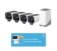 Kit de 4 eufyCam S3 Pro + Cámara de Interior S350 white