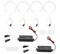 Kit de 4 faros delanteros blancos CCFL LED Angel Eyes con anillo de halo DRL, luz de señal de giro para BMW E36 E46 E39 E38