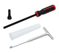 Kit de 4 herramientas de extracción de vástago de válvula de neumático con extractor de mango en T para coches, camiones, caravanas, juego de reparación de neumáticos sin cámara para reemplazo de