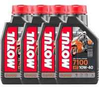 Kit de 4 litros de aceite Motul 7100 10W40 Moto Scooter 100% sintético de 4 tiempos JASO T903 MA2 para moto Scooter ATV