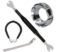 Kit de 4 llaves de radios de mantenimiento de bicicletas, herramienta de trazado de 8 vías fabricada con acero inoxidable, adecuada para múltiples tamaños de radios 10G 15G