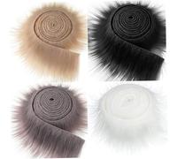 Kit de 4 máscaras Therian para hacer tú mismo, tela sintética de 2 x 0, 6 pulgadas, para Halloween, fácil de cortar, suave y con ribete de pelo, ideal para manualidades, disfraces, cosplay y más.