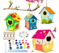 Kit De 4 Piezas DIY Birdhouse para Niños, Kit De Birdhouse para Niños, Birdhouse Craft Kids, Regalos De Juguete para Niños y Niñas, Rompecabezas De Madera Birdhouse Making Set