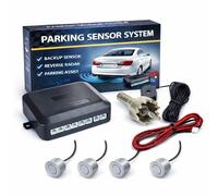Kit de 4 sensores de aparcamiento para coche, furgonetas y caravanas, color gris; se pueden pintar, con alarma sonora y manual en italiano