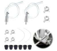 Kit de 4 tubos de purga de frenos, válvula antirretorno desechable, herramienta de manguera de sangre de acoplamiento, PVC y aluminio, negro/plata, para coches, motos, bicicletas, mantenimiento DIY