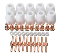 Kit de 40 puntas extensibles para PT-31 LG-40 CUT-40 50 soplete cortador de plasma de aire compatible con boquillas de cerámica de metal LGK-40 y componentes de anillo