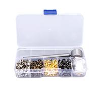 Kit de 400 ojales de metal de 3 mm, ojales de cobre chapados con herramientas para ropa, zapatos, manualidades de cuero, proyectos de bricolaje, oro, plata, bronce