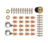 Kit de 45 piezas de consumibles para soplete de corte de plasma para IPT-60, PT-60, IPT-40, PT40 - Electrodos de aleación de cobre, boquillas, soportes y escudos para trabajos de metal y bricolaje