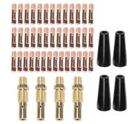 Kit de 48 boquillas de soldadura sin gas para Magnum 100L WeldPak 125Hd 180Hd para Yeswelder 205Ds para Eastwood 135/175 Sp175 SnapOn Ya240 con puntas de 0.030 pulgadas diferenciales de gas para