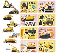 Kit de 48 hojas de calcomanías para camiones para hacer tus propias calcomanías para camiones con 8 diseños de recuerdos para fiestas de camiones para niños, jardín de infantes, regalo de festival (estilo novedoso)