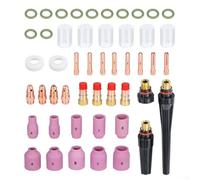 Kit de 49 accesorios de soplete de soldadura, boquillas de cobre de alta conductividad, difusores de puntas de contacto, prácticas piezas de soldadura MIG TIG sin gas para bricolaje y uso profesional