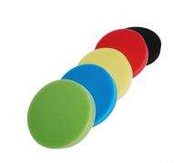 Kit de 5 almohadillas de esponja plana de 3/4/5/6/7 pulgadas para pulido de automóviles, acabado de muebles, acero inoxidable, vidrio y pulido de productos industriales (6 pulgadas)