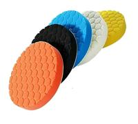 Kit de 5 almohadillas pulido for coche 3/4/5/6/7 pulgadas, autoadhesivas, con esponja cera y rueda lana for pulidora taladro(7 Inch)