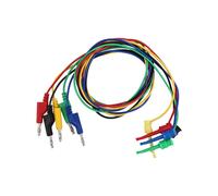 Kit de 5 Cables de Prueba con Clip de Gancho de Prueba de 4 mm A Conector Banana Apilable, Cable de Línea de Multímetro para Pruebas Eléctricas