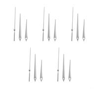 Kit de 5 manecillas de reloj de aluminio para reparación y reemplazo de reloj, manecilla de hora de 71 mm, manecilla de minutos y segundos de 93 mm, oro rojo, negro, plateado, blanco (plata)