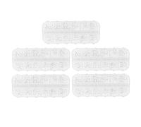 Kit de 5 piezas de perlas para decoración de uñas, kits de perlas semirredondas con base plana, con 12 compartimentos en 4 tamaños: 2 mm, 2,5 mm, 3 mm y 4 mm; perlas blancas